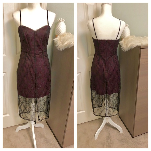 BCBGeneration Trimmed Cami Slip Midi Dress - Sz 6 - Picture 1 of 3